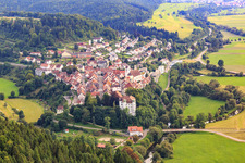 Mühlheim Castle (Rear Castle) and Church of St. Mary Magdalene in Mühlheim an der Donau in the state Baden-Wuerttemberg, Germany