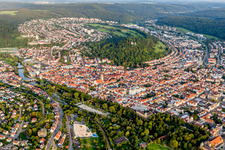 Castle of the fortress Honberg above the town at the Danube in Tuttlingen in the state Baden-Wurttemberg, Germany