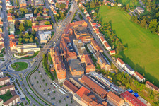 Aerial view of Aesculap Akademie GmbH in Aesculapium and Aesculap AG (B. Braun) in Tuttlingen in the state Baden-Wuerttemberg, Germany