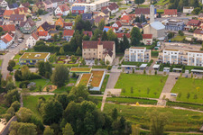 Aerial view of Lower Castle at the Danube Park in Immendingen in the state Baden-Wuerttemberg, Germany