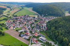Aerial view of District Kirchen in Geisingen in the state Baden-Wuerttemberg, Germany