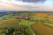 Village view from the east in Mühlingen in the state Baden-Wuerttemberg, Germany