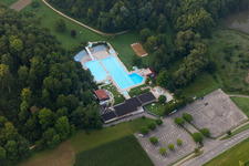 Outdoor pool in the district Airach in Stockach in the state Baden-Wuerttemberg, Germany