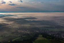 Fog over Lake Constance in the district Güttingen in Radolfzell am Bodensee in the state Baden-Wuerttemberg, Germany