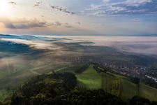 Under morning mist in the district Stahringen in Radolfzell am Bodensee in the state Baden-Wuerttemberg, Germany