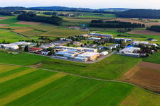 Gerwerbestraße commercial area with Laro NC-Technik GmbH, Langer GmbH & Co. KG and FilamentDiscount DE in the district Volzenhof in Illmensee in the state Baden-Wuerttemberg, Germany
