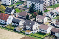 At the water tower in Kandel in the state Rhineland-Palatinate, Germany from the drone perspective