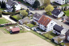 At the water tower in Kandel in the state Rhineland-Palatinate, Germany seen from a drone