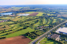 Golf course of the Golf-Club Bensheim eV in Bensheim in the state Hesse, Germany from above