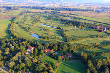 Golf course Heddesheim Gut Neuzenhof in Heddesheim in the state Baden-Wuerttemberg, Germany out of the air