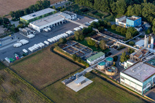 District Hüttenfeld in Lampertheim in the state Hesse, Germany seen from above