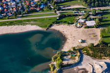 Aerial view of Surf school Biblis at Riedsee in Biblis in the state Hesse, Germany