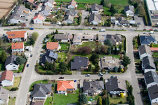 Aerial view of Nansenstr in Kandel in the state Rhineland-Palatinate, Germany
