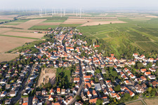 Drone recording of District Heßloch in Dittelsheim-Heßloch in the state Rhineland-Palatinate, Germany