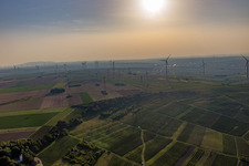 Wind farm in Gau-Heppenheim in the state Rhineland-Palatinate, Germany out of the air
