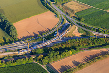 Aerial view of Construction site for the A65 Bornheim, Landau-Dammheim(B272) motorway exit in the district Dammheim in Landau in der Pfalz in the state Rhineland-Palatinate, Germany