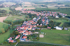 Oberhausen in the state Rhineland-Palatinate, Germany from the plane