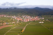 Drone recording of District Rechtenbach in Schweigen-Rechtenbach in the state Rhineland-Palatinate, Germany