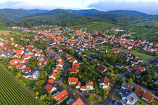 Aerial view of Schweppenhäuserstraße in Oberotterbach in the state Rhineland-Palatinate, Germany