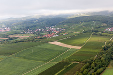 Aerial view of District Oberhofen in Pleisweiler-Oberhofen in the state Rhineland-Palatinate, Germany