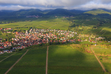 Aerial view of Wine-growing town from the east in Ilbesheim bei Landau in the state Rhineland-Palatinate, Germany