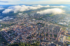 City view under clouds from the southwest in Landau in der Pfalz in the state Rhineland-Palatinate, Germany