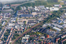 Oblique view of Landau-Nord in Landau in der Pfalz in the state Rhineland-Palatinate, Germany