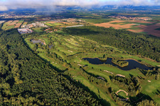 Aerial photograpy of Golf course Landgut Dreihof - GOLF absolute in the morning from the southeast in Essingen in the state Rhineland-Palatinate, Germany