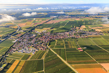 Aerial view of View from the north in Insheim in the state Rhineland-Palatinate, Germany