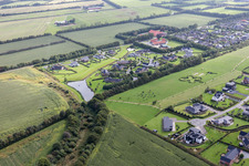 Aerial photograpy of Luxury villas in residential area of single-family settlement in Varde in Juetland, Denmark