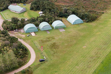 Hangar equipment and aircraft hangars for aircraft maintenance of Varde Flyveplads in Varde in , Denmark