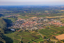 Aerial view of City view from the southwest in Bad Bergzabern in the state Rhineland-Palatinate, Germany