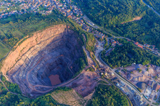 Bird's eye view of Quarry Albersweiler of the Basalt-Actien-Gesellschaft in Albersweiler in the state Rhineland-Palatinate, Germany