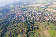 District Grünwettersbach in Karlsruhe in the state Baden-Wuerttemberg, Germany from above