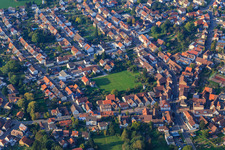 Green space in the town center in the district Wilferdingen in Remchingen in the state Baden-Wuerttemberg, Germany