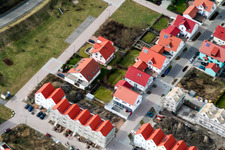 Aerial view of New development area Am Scheidgraben in Wörth am Rhein in the state Rhineland-Palatinate, Germany