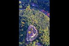 Landeck Castle from above in Klingenmünster in the state Rhineland-Palatinate, Germany