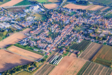 View of the town on the B9 from the north in Schwegenheim in the state Rhineland-Palatinate, Germany