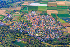 View of the town from the west in Harthausen in the state Rhineland-Palatinate, Germany