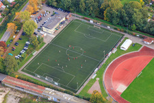 Artificial turf pitch at the Franz-Hage Stadium in Bellheim in the state Rhineland-Palatinate, Germany
