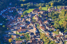 Village center with Church of St. Peter and Paul in Bundenthal in the state Rhineland-Palatinate, Germany