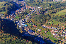 Industrial estate Industriestraße with Burkhart Gebrüder GmbH, Autohaus Schlosser in Bundenthal in the state Rhineland-Palatinate, Germany