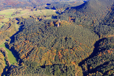Aerial photograpy of Bruchweiler Geiersteine in Bruchweiler-Bärenbach in the state Rhineland-Palatinate, Germany