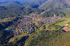 View of the town from the south in Erfweiler in the state Rhineland-Palatinate, Germany