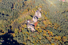 Dahn in the state Rhineland-Palatinate, Germany seen from a drone