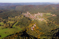 Aerial photograpy of Dahn in the state Rhineland-Palatinate, Germany