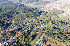 Dahn in the state Rhineland-Palatinate, Germany seen from a drone