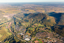 Town View of the streets and houses of the residential areas in the district Queichhambach in Annweiler am Trifels in the state Rhineland-Palatinate, Germany