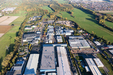 Aerial view of Industrial Area East in Landau in der Pfalz in the state Rhineland-Palatinate, Germany