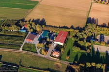 Aerial photograpy of Obsthof Zirker KG in Herxheim bei Landau in the state Rhineland-Palatinate, Germany